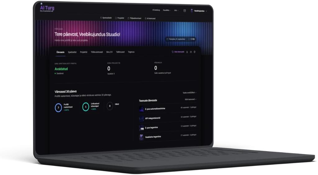 AI Turg desktop dashboard
